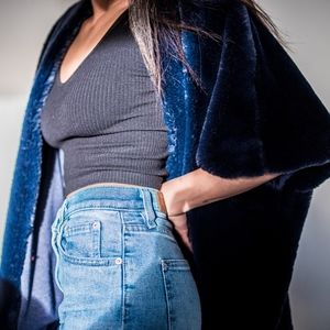 Blue Faux-fur Coat